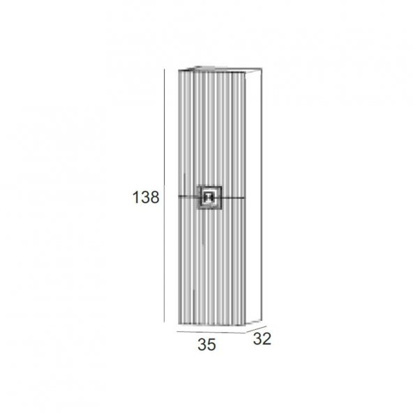 Denko Lennestad 35 cm MDF Mat Lacivert Banyo Boy Dolabı - 3