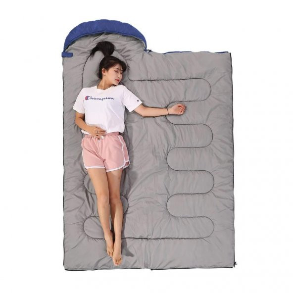 Evolite Camper Pro SQ 0C Kare Tipi Uyku Tulumu Mavi Sol - 4