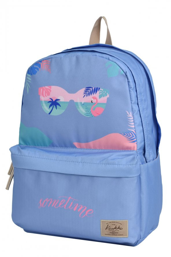 Elatae Su Geçirmez Çok Gözlü Kız Çocuk Seyahat Okul Sırt Çantası Mavi K1498 - 4