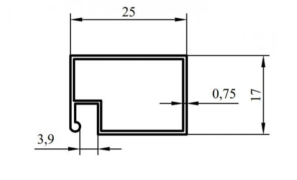 17*25 SİNEKLİK PROFİLİ ELOKSAL / 6 MT