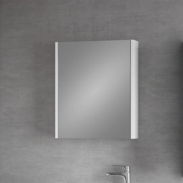Denko Natalia 60 cm MDF Antrasit Gri Banyo Dolabı Aynalı Üst Modül - 2