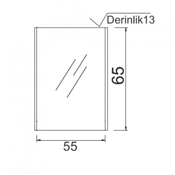 Denko Natalia 60 cm MDF Antrasit Gri Banyo Dolabı Aynalı Üst Modül - 3