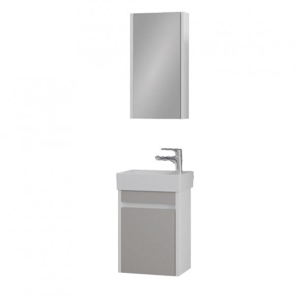 Denko Natalia 40 cm MDF Kül Gri Banyo Dolabı Takımı