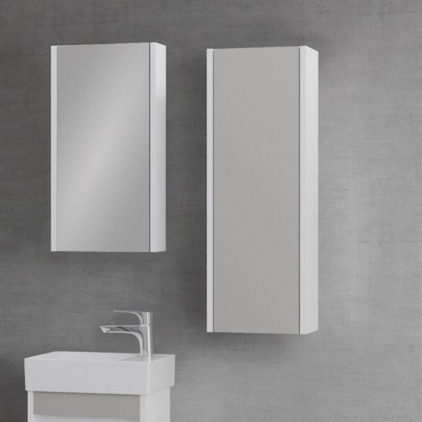 Denko Natalia 40 cm MDF Kül Gri Banyo Dolabı Takımı ve Boy Dolabı - 5