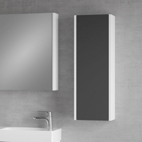 Denko Natalia 60 cm MDF Antrasit Gri Banyo Dolabı Takımı ve Boy Dolabı - 5