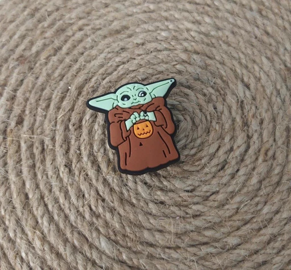 Terlik Ayakkabı Sandalet Tokası Silikon Baby Yoda 1 Adet Tekli Terlik Süsü Aksesuar - Resim 2