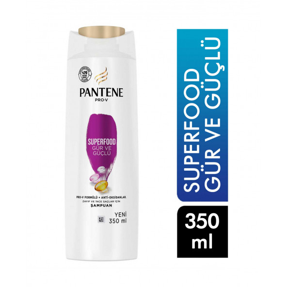 Pantene Şampuan 350 ml Superfood Gür & Güçlü 8006540476666