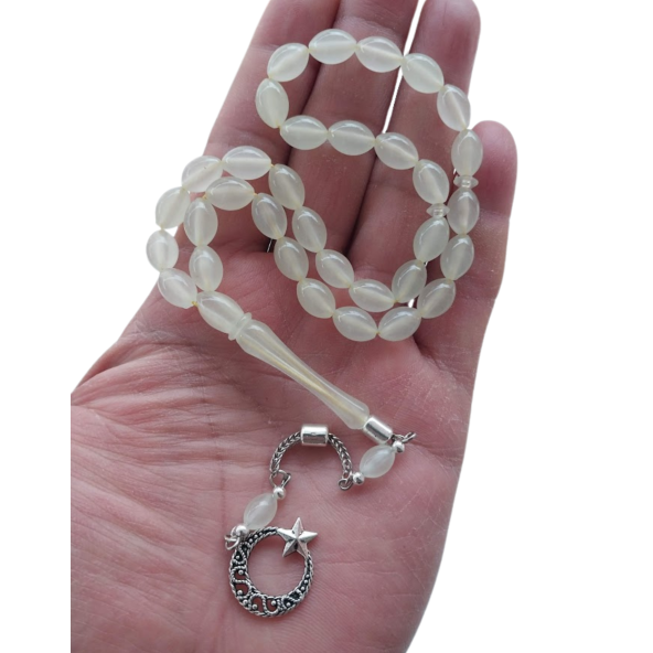 Kedi Gözü Tesbih,karanlıkta Parlayan Gece Yanan Fosforlu Tespih,metal Püskül Ayyıldızlı Modeli - 2