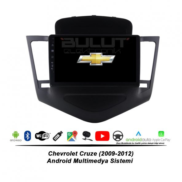 Chevrolet Cruze Android Multimedya Sistemi (2009-2012) 2 GB Ram 32 GB Hafıza 4 Çekirdek İphone CarPlay Android Auto Soundway Sungate