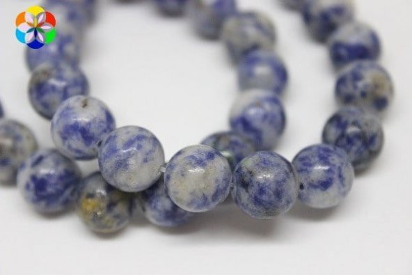 Sodalit Taşı YARIM Dizi 10mm (18cm uzunluğundadır) ürün görseli 1