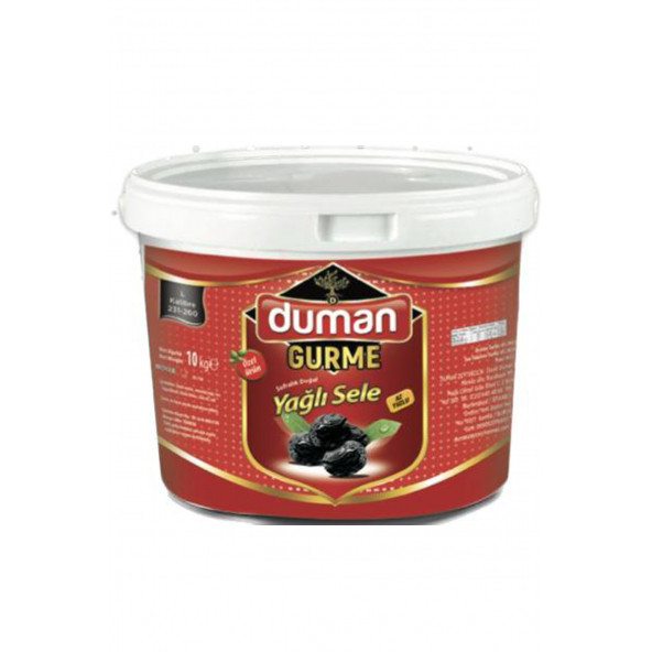 DUMAN GURME Gemlik Yağlı Sele Siyah Zeytin L Boy (230-260) Klb 10 KG