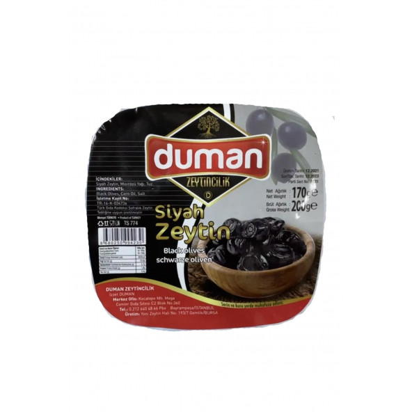 Duman Gurme Gemlik Yağlı Sele Siyah Zeytin 30 Adet 200 GR - 2