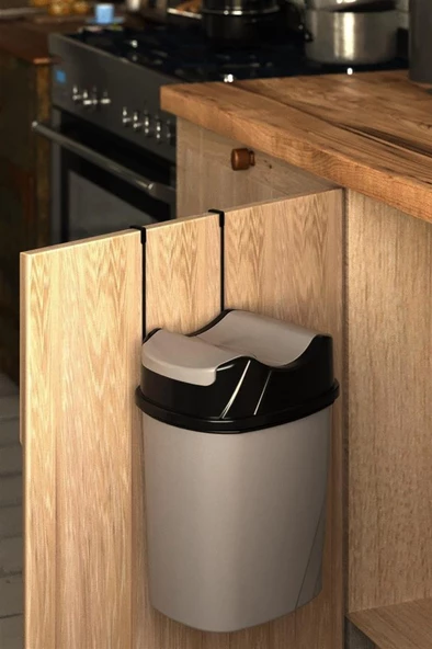 Geseus Mutfak Dolap İçi Askılı Geçmeli Pratik Kapak Çöp Kovası 8,5 LT-SF008 - 2