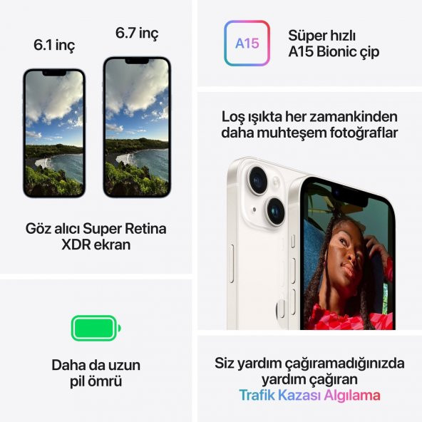 Apple iPhone 14 512 GB Yıldız Işığı (Apple Türkiye Garantili) - Resim 6