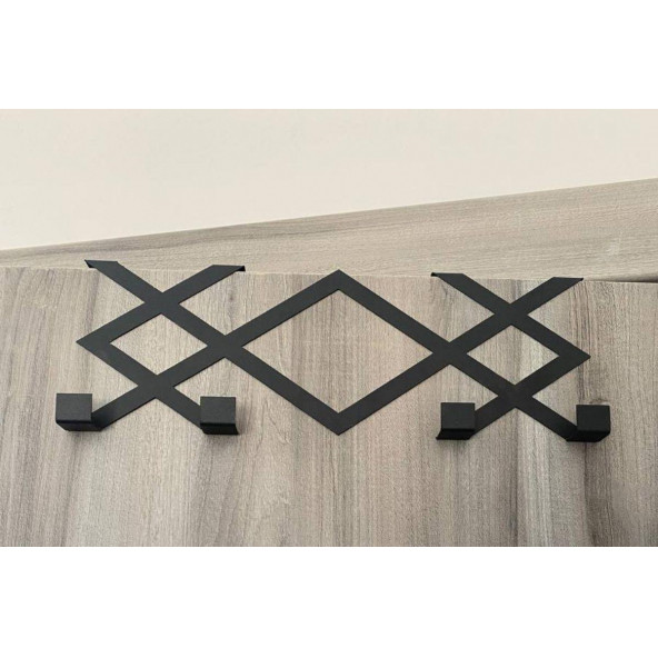 RİSİNGMABER Metal Siyah Desenli Amerikan Kapı Arkası Askılık Organizer Askılık - 4