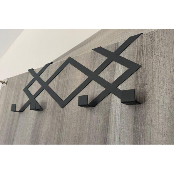 RİSİNGMABER Metal Siyah Desenli Amerikan Kapı Arkası Askılık Organizer Askılık - 5