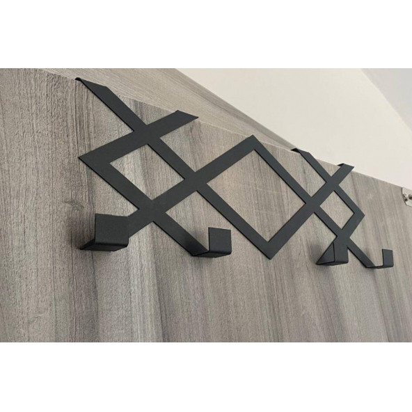 RİSİNGMABER Metal Siyah Desenli Amerikan Kapı Arkası Askılık Organizer Askılık - 7