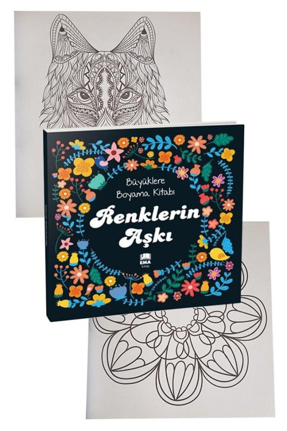 Renklerin Aşkı Büyüklere Boyama Kitabı Fatih 24 Renk Kuru Boya 1 Adet Ema Boyama Kitabı Büyükler İçin Mandala Yaratıcı Boyama - 2