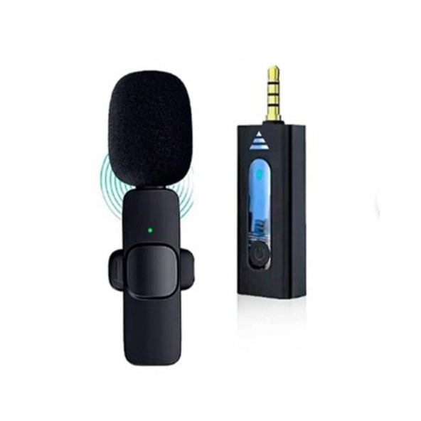 Universal K35 3.5mm Jack Girişli Kablosuz Bluetooth Yaka Mikrofonu