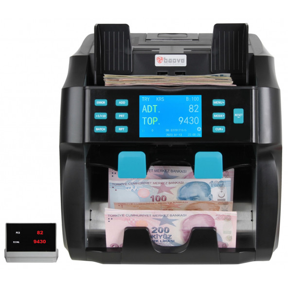 Baove GB9000 Pro Mix Çift Katlı Karışık Para Sayma Makinesi ve Sahte Yakalama - Printer - Müşteri Ekranı