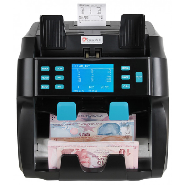 Baove GB9000 Pro Mix Çift Katlı Karışık Para Sayma Makinesi ve Sahte Yakalama - Printer - Müşteri Ekranı - 7