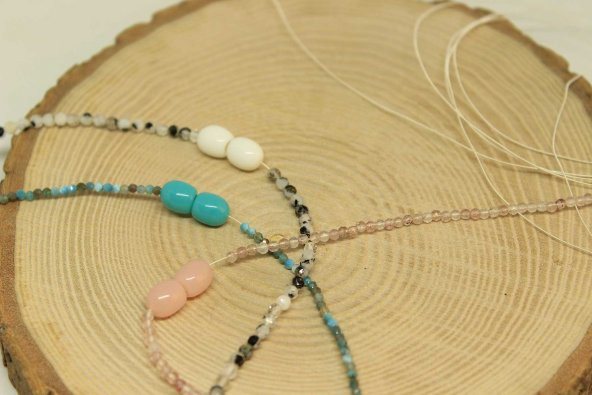 Jasper Taşı Faset Kesim 4mm 1000 Ayar Gümüş İpli Kolye (Klipsli) (9853) - Resim 3