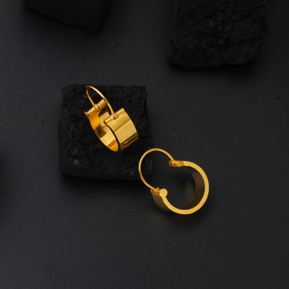 22 Ayar Klasik Halep Altın Küpe - 4