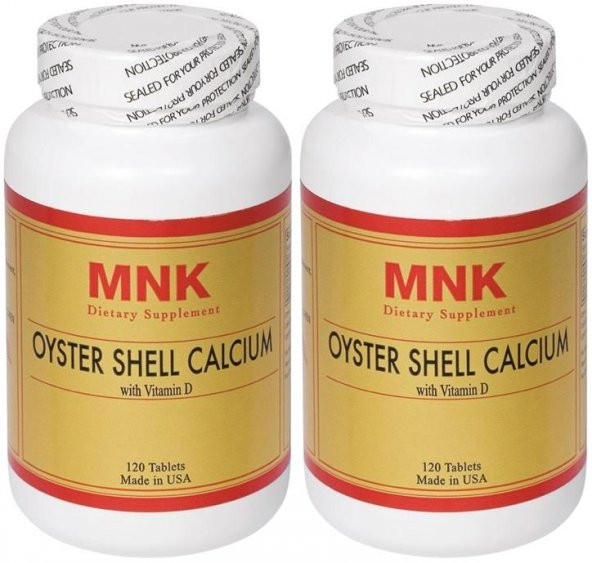 Mnk Oyster Shell Calcium Vitamin Vitamin D 2x120 Tablet İstiridye Kabuğu Kalsiyum D Vitamini