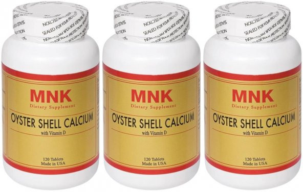 Mnk Oyster Shell Calcium Vitamin Vitamin D 3x120 Tablet İstiridye Kabuğu Kalsiyum D Vitamini