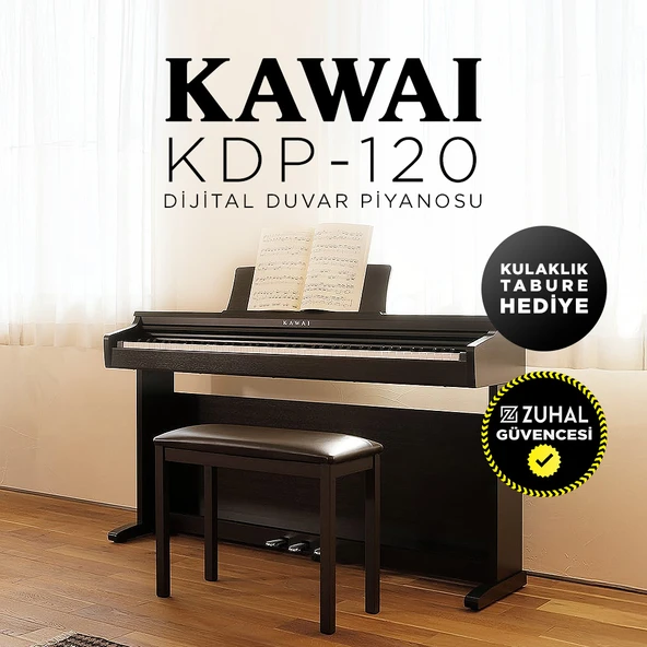 KAWAI KDP120R Gül Ağacı Dijital Duvar Piyanosu (Tabure & Kulaklık Hediyeli) - 6