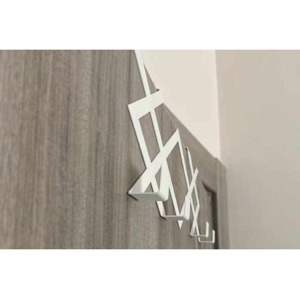 RİSİNGMABER Metal Beyaz Desenli Amerikan Kapı Arkası Askılık - 7