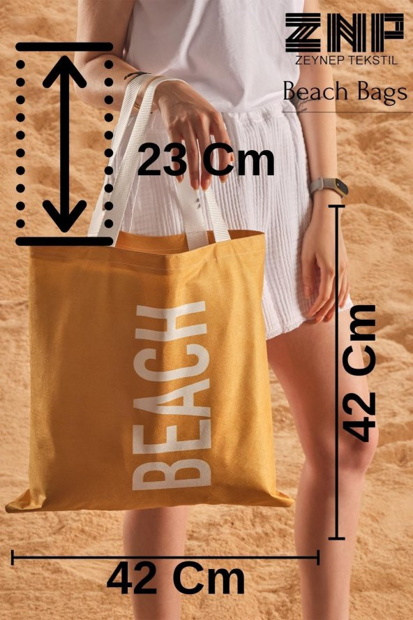 Beach Desen Baskılı Plaj Çantası - 4