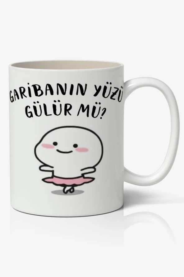 Garibanın Yüzü Gülür Mü@UzunAciklama Yazılı Baskılı Kupa Bardak Baskılı Kahve Kupa Bardak