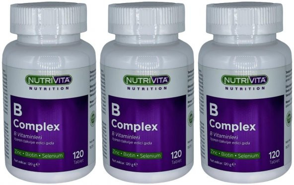 Nutrivita Nutrition Vitamin B Complex 3x120 Tablet B Vitamini Kompleks