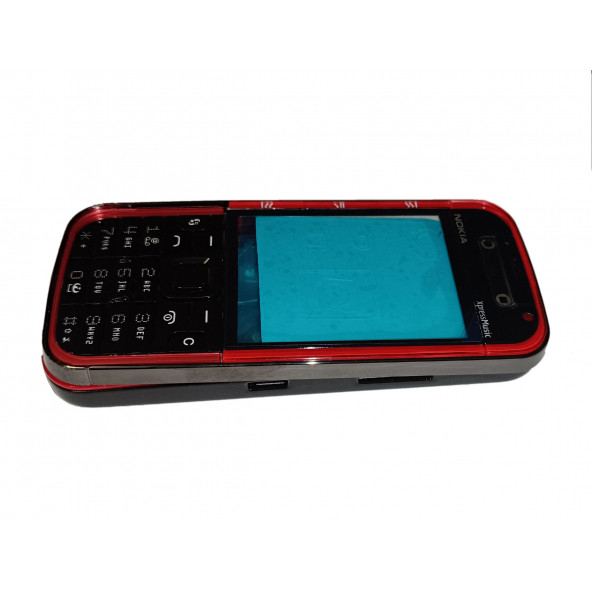 Nokia 5730 Full Kasa Kapak Tuş Takımı 5730 Uyumlu Siyah Kırmızı Renk Orta Kasa Ön Kapak Arka Kapak