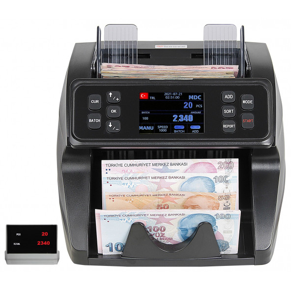 Baove GB9500 Pro Mix Karışık Para Sayma Makinesi ve  Sahte Yakalama - TL, Euro, Usd
