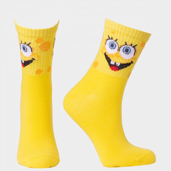 Gülen Surat Soket Çorap Sarı