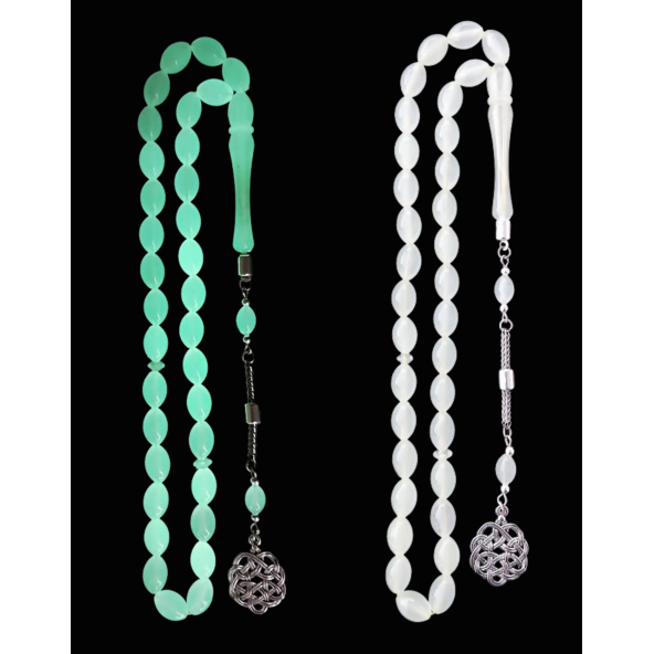 Kedi Gözü Tesbih,karanlıkta Parlayan Gece Yanan Fosforlu Tespih,metal Püskül Kazaz Modeli