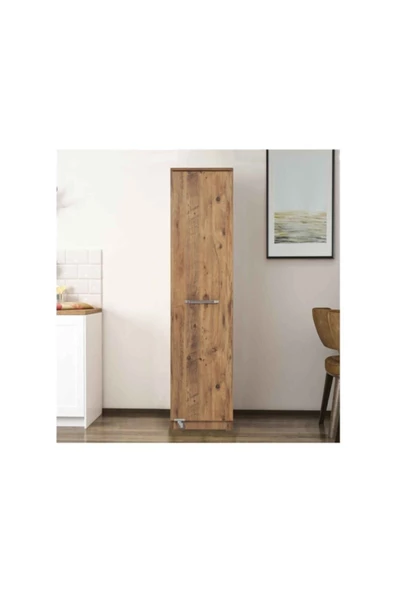 ZEYTUN Ceviz Çok Amaçlı 90 Derece Açılabilir Tek Kapaklı Kiler Mutfak Dolabı - 2