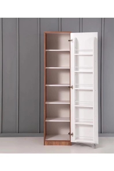 ZEYTUN Çok Amaçlı 90 Derece Açılabilir Tek Kapaklı Kiler Mutfak Dolabı 182x45x46 cm - 2