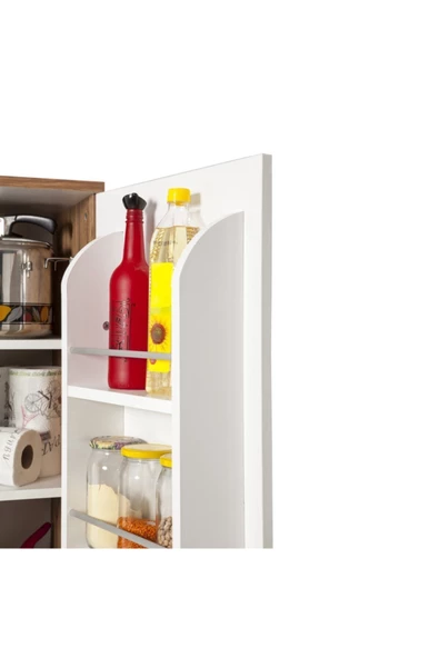 ZEYTUN Çok Amaçlı 90 Derece Açılabilir Tek Kapaklı Kiler Mutfak Dolabı 182x45x46 cm - 5