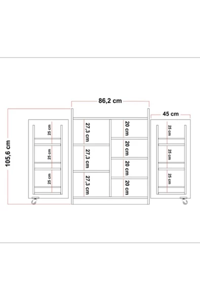 ZEYTUN Ceviz Çok Amaçlı 90 Derece Açılabilir Kısa Kiler Mutfak Dolabı - 7