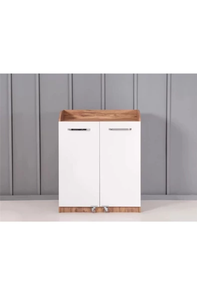 ZEYTUN Çok Amaçlı 165 Derece Açılabilir 2 Kapaklı Kısa Kiler Mutfak Dolabı - 3