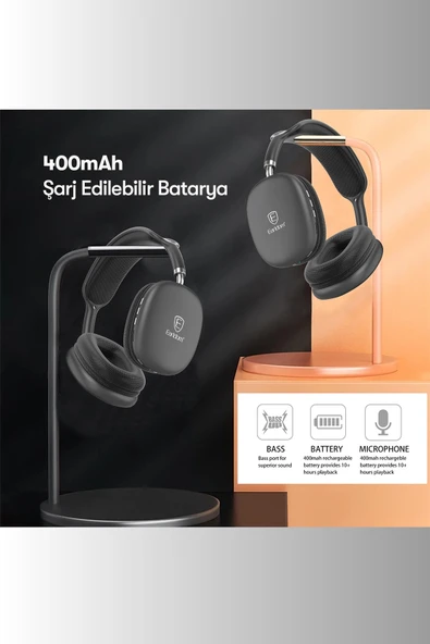 BH102 Kafaüstü 14 Saat Kullanım Gürültü Engellemeli Fuchsia Bluetooth Kulaklık - Resim 5