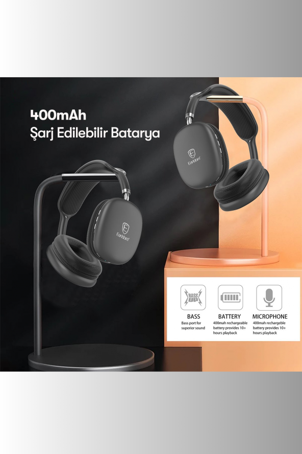 BH102 Kafaüstü 14 Saat Kullanım Gürültü Engellemeli Fuchsia Bluetooth Kulaklık - 5