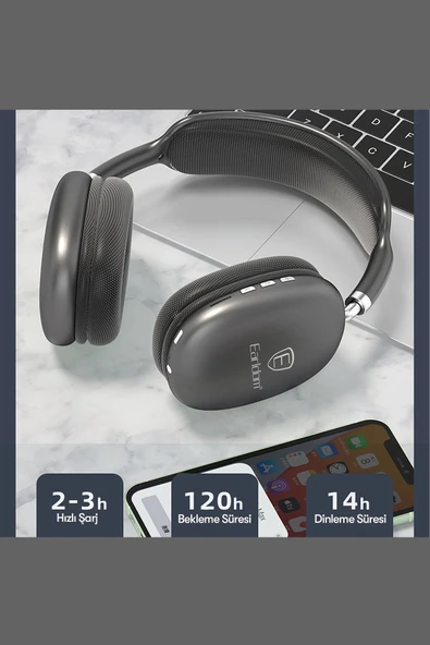 BH102 Kafaüstü 14 Saat Kullanım Gürültü Engellemeli Fuchsia Bluetooth Kulaklık - Resim 4