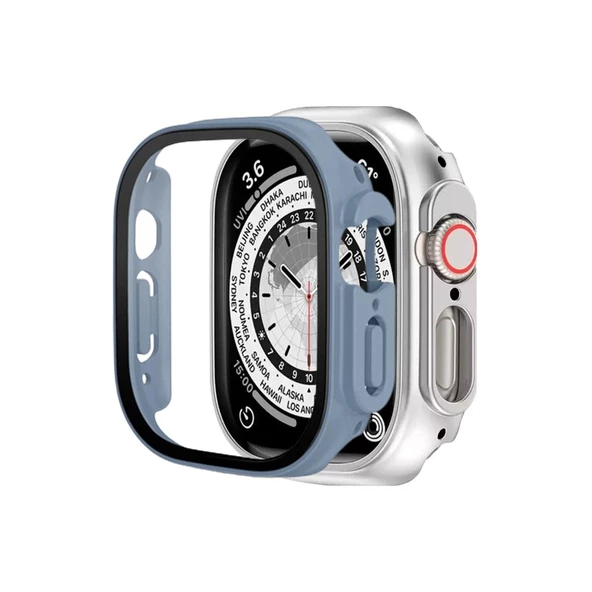 BİNANO APPLE WATCH ULTRA SENSE KASA VE EKRAN KORUYUCU AÇIK MAVİ