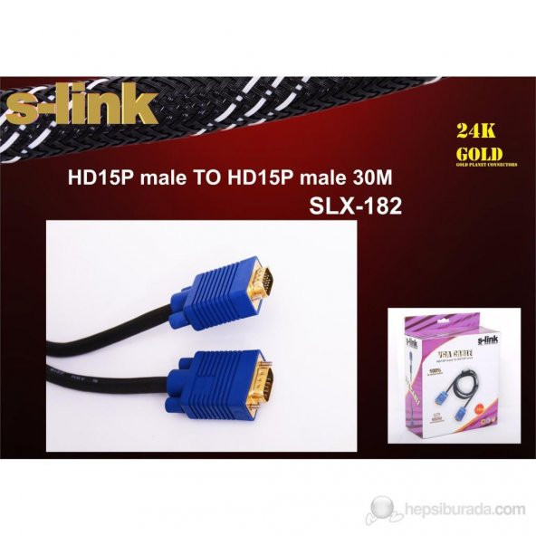 S-Link SLX-182 30 M Erkek/Erkek Vga Kablosu - 2