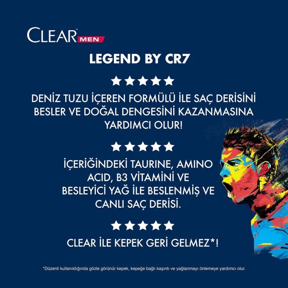 Clear Men Legend By CR7 Cristiano Ronaldo Kepeğe Karşı Etkili Şampuan 350ML - 5