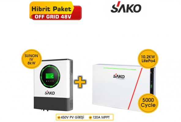Off-Grid Hibrit Paket 8kW + 10.2kWh